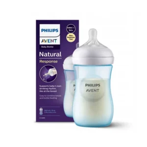 شیشه شیر 260 میل اونت رنگ آبی