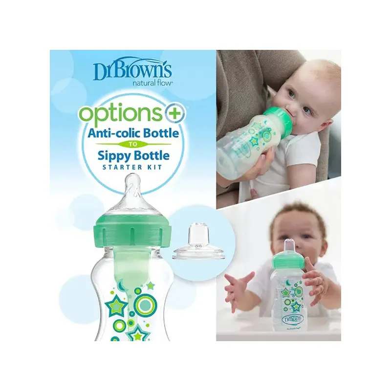 شيشه شير دو کاره طلقي 250 میل دكتر بروان طرح ستاره