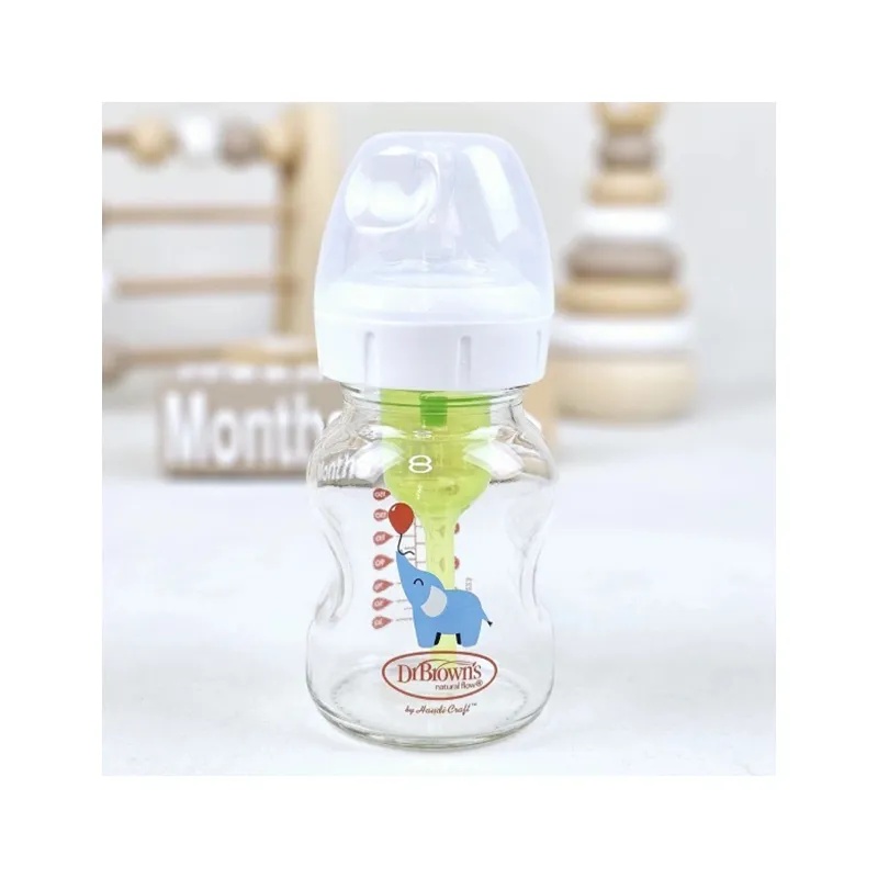 شيشه شير پیرکس 150 میل دكتر بروان دهانه عریض شيشه شير پیرکس 150 میل دكتر بروان دهانه عریض